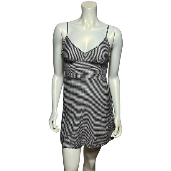 Sparkle & Fade Urban Outfitters Black White Striped Dress Spaghetti Strap Size S - Picture 1 of 13
